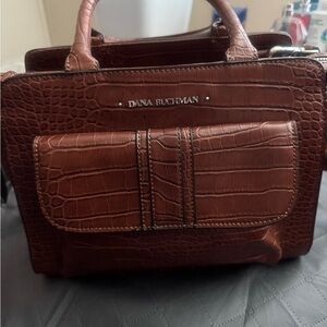 Dana Buchman Brown Crocodile Embossed Women’s Satchel/Crossbody